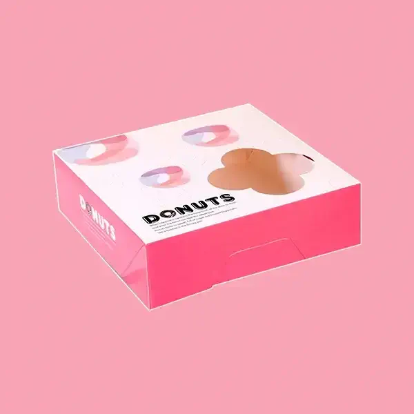 donut boxes in pink