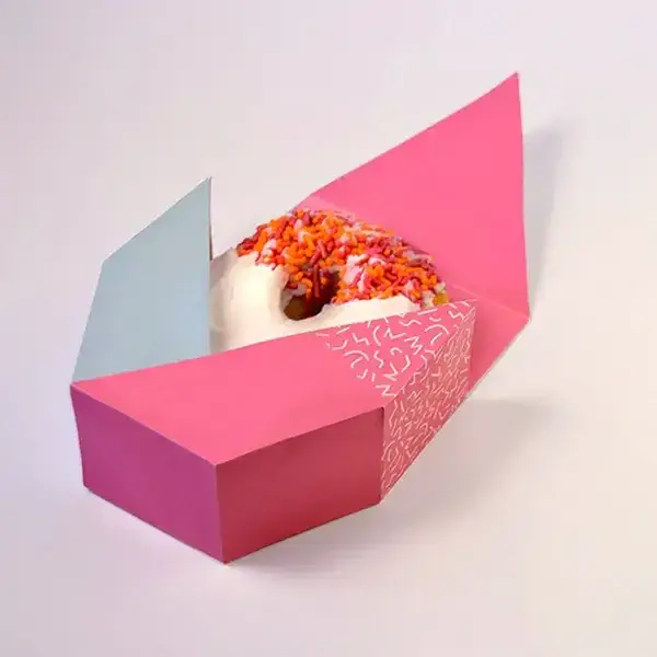 custom printed pink donut boxes
